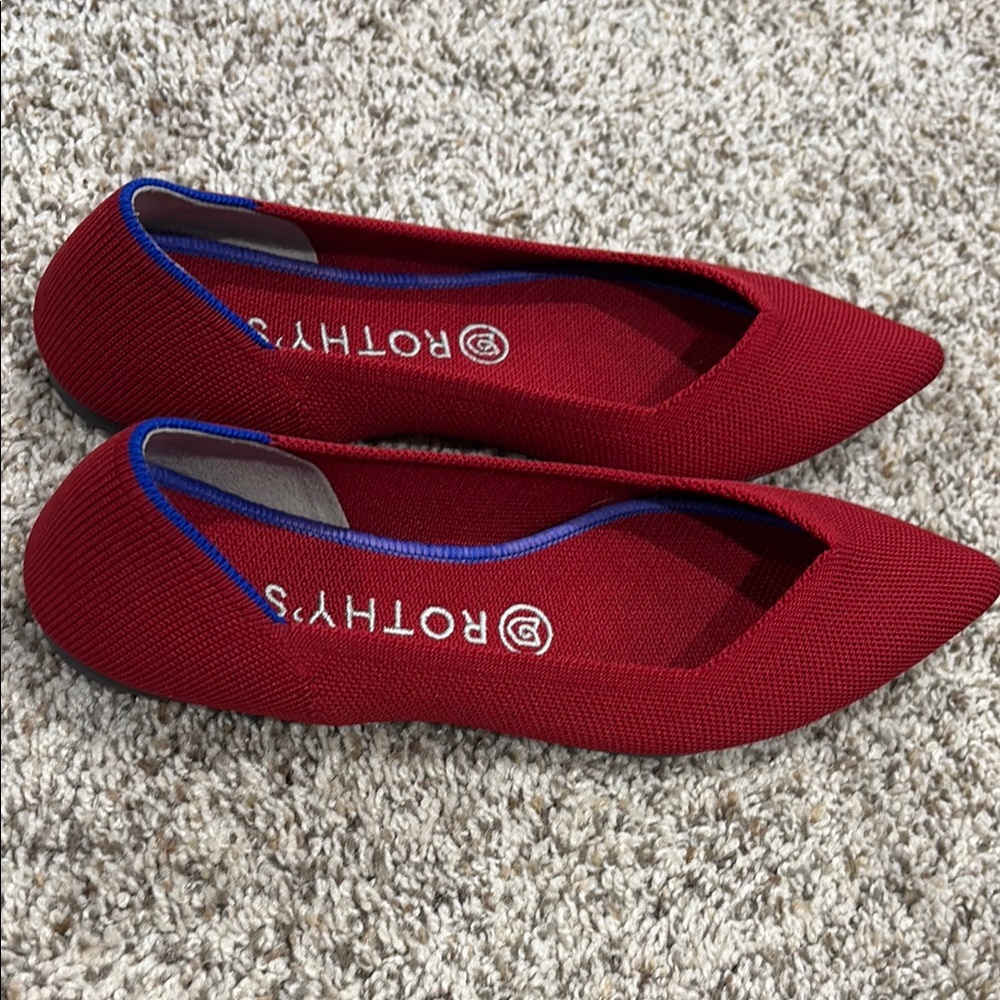 Rothy's Red Flats Sleek Minimalist Design